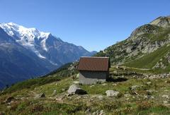 Small building on a meadow in Chamonix