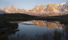 Aiguilles de Chamonix reflected in a mirror