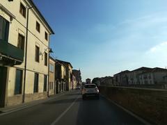 Battaglia Terme, panoramic view with Euganean Hills in Italy