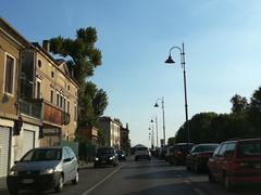 Battaglia Terme scenic view with historic architecture and water canal