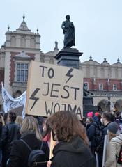 Kraków protest against tightening abortion laws by Law and Justice party