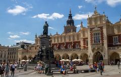 Adam Mickiewicz Monument on Old Town Market Square in Kraków