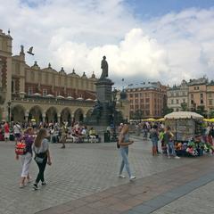 Adam Mickiewicz monument at Main Market square in Krakow