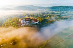 Aerial view of Tyniec Abbey in Poland