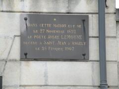 Birthplace of poet André Lemoyne in Saint-Jean-d'Angély