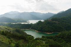 Thousand Island Lake in Taiwan with lush tea plantations and scenic landscape