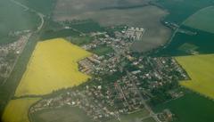 aerial view of Třeboradice, Prague, CZ