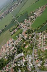 Aerial view of Třeboradice overlooking Hovorčovice