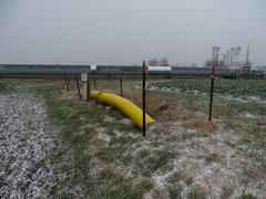 Gas pipeline and heating pipeline in Třeboradice, Prague