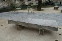 Book bench in Square Gabriel Pierné, Paris