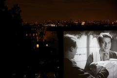 Outdoor cinema in Montmartre Paris in August 2012