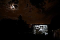 Outdoor cinema in Montmartre, Paris