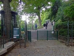 Entrance of Square Louise-Michel in Rue Paul-Albert, Paris XVIII