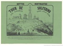 Advertising poster for the Solferino tower dancing in Montmartre