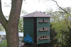 Dovecote at Square Nadar in Montmartre, Paris