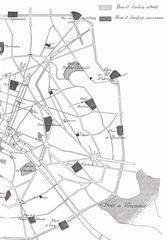 Map of existing and planned parks in eastern Paris by Eugène Hénard