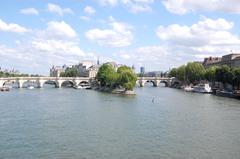 view of L'Ile de la Cite and Ile St Louis from Pont des Arts