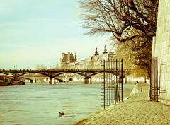 Sunny day on the banks of the Seine in Paris