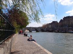 Square du Vert-Galant in Paris with lush greenery and the Seine River