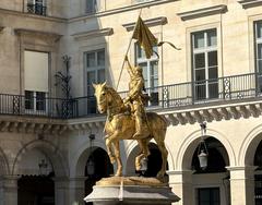 Joan of Arc equestrian sculpture in Place des Pyramides, Paris