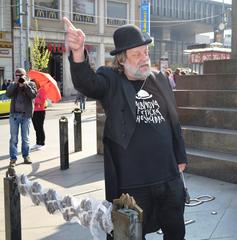 Jiří Hrdina at protest in Prague