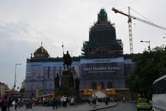 National Museum in Prague under scaffolding