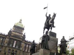 Photo of Monument to Saint Wenceslaus with the National Museum in the background