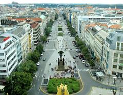 views from dome of National Museum in Prague