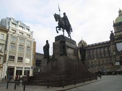 Saint Wenceslas Memorial at Wenceslas Square in Prague