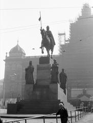 Vencel tér square with St. Wenceslas statue and National Museum