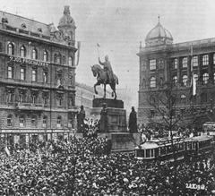 Rally on Wenceslas Square, Prague, 28th October 1918