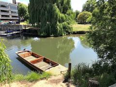 A lonely punt on The River Cam near Silver Street