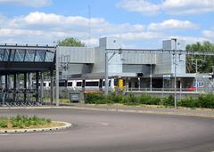 A northbound stopping train at Cambridge North