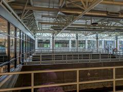 water treatment pools at Fresh Pond in Cambridge