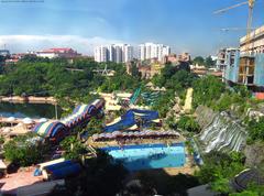 Sunway Lagoon water theme park aerial view