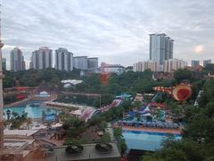 Sunway Lagoon water park with water slides, pool and amusement rides in Malaysia