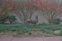 Deer sculpture in an outdoor setting