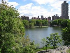 aerial view of Central Park with Harlaam Meer on a sunny day, taken on May 19