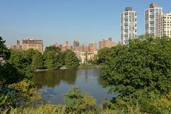 Harlem Meer in Central Park view from McGowan's Pass Redoubt New York City