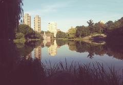 view of Harlem Meer in Central Park, New York City