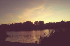 Harlem Meer in Central Park at dusk