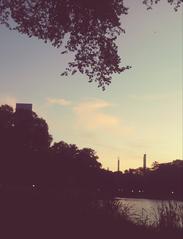 Harlem Meer in Central Park at dusk