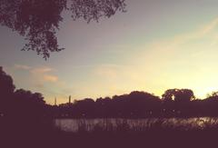 Harlem Meer in Central Park at dusk