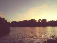 Harlem Meer in Central Park at dusk