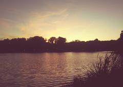 Harlem Meer in Central Park at dusk