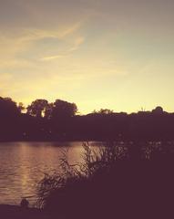 Harlem Meer in Central Park at dusk