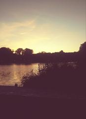 Harlem Meer in Central Park at dusk