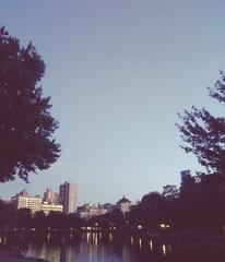 Harlem Meer in Central Park, NYC, looking southeastward