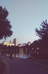 Harlem Meer in Central Park, New York City, view southeastward