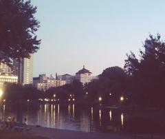 View of Harlem Meer in Central Park, NYC